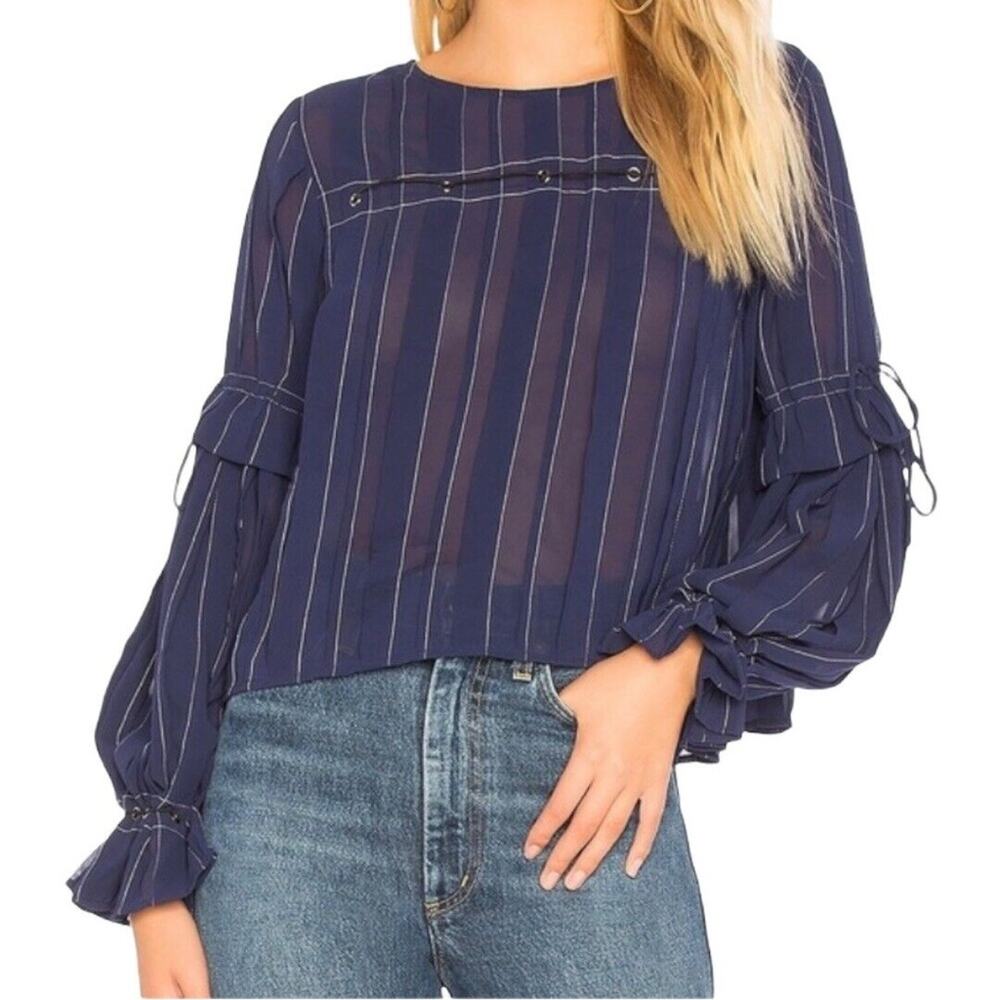 Revolve Tularosa Blue&White Striped Blouse Sz.S